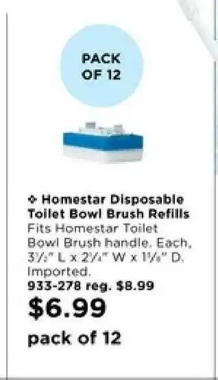 Avon Homestar Disposable Toilet Bowl Brush Refills offer