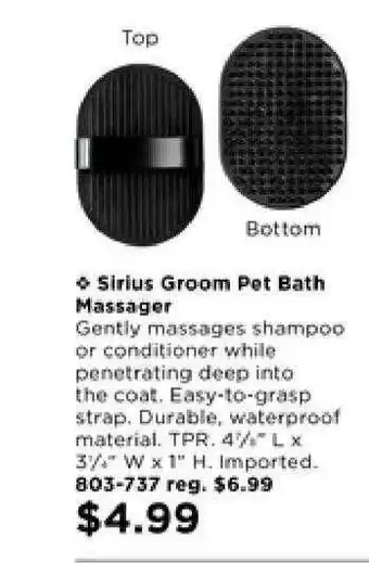Avon Sirius Groom Pet Bath Massager offer