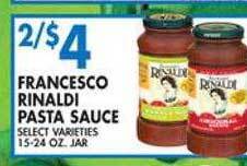 Associated Francesco rinaldi pasta sauce offer