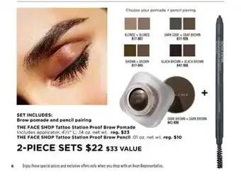 Avon The Face Shop Tattoo Station Proof Brow Pomade, The Face Shop Tattoo Station Proof Brow Pencil offer