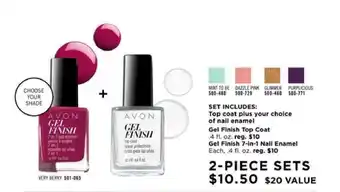 Avon Gel Finish Top Coat, Gel Finish 7-in-1 Nail Enamel offer