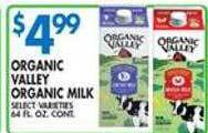 Associated Organic valley organic milk offer