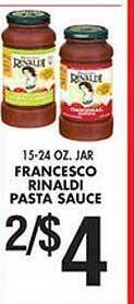 Met Foodmarkets Francesco rinaldi pasta sauce offer