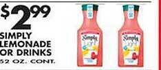 Met Foodmarkets Simply lemonade or drinks offer