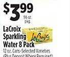 Pioneer Supermarkets Lacroix sparkling water offer