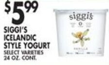 Met Foodmarkets Siggi's Icelandic Style Yogurt offer