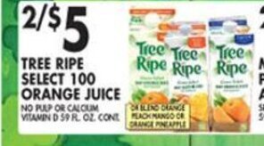 Met Foodmarkets Tree Ripe Select 100 Orange Juice offer