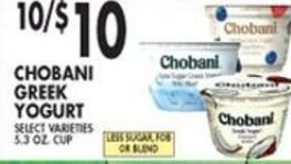 Met Foodmarkets Chobani Greek Yogurt offer