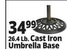 Ocean State Job Lot Cast iron umbrella base offer