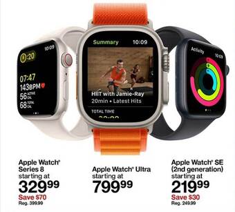 Target Apple watch series 8 apple watch ultra apple watch se offer