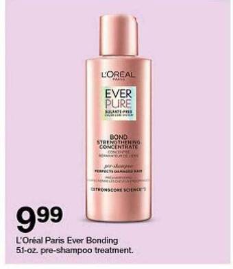 Target L'oréal paris ever bonding pre-shampoo treatment offer