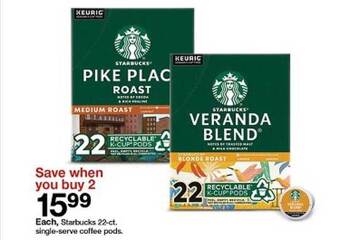 Target Starbucks 22-ct single-serve coffee pods offer