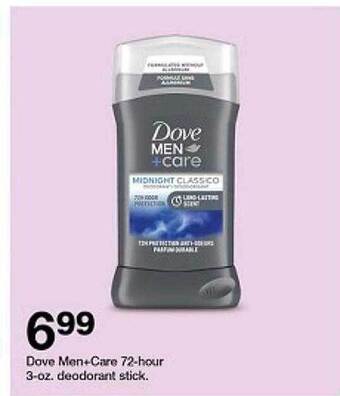 Target Dove men+care 72-hour 3-oz deodorant stick offer