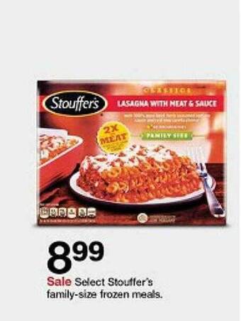 Target Select stouffer's family-size frozen meals offer