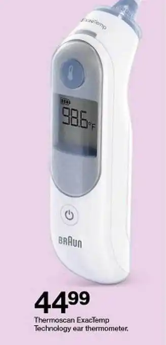 Target Thermoscan extactemp technology ear thermometer offer