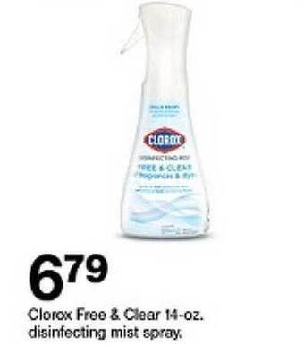 Target Clorox free & clear disinfecting mist spray offer