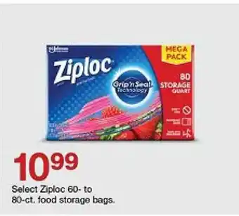 Target Saelect ziploc 60- to 80-ct food storage bags offer