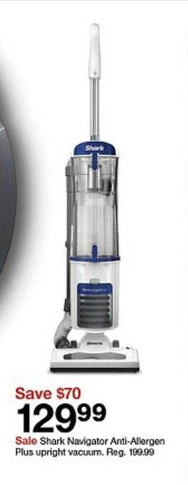Target Shark navigator anti-allergen plus upright vacuum offer