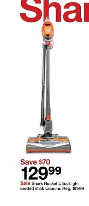 Target Shark rocket ultra-light corded stick vacuum offer