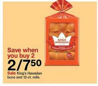 Target King's hawaiian buns and 12-ct rolls offer
