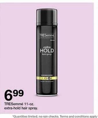 Target Tresemmé 11-oz extra-hold hair spray offer