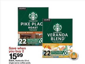 Target Starbucks 22-ct single-serve coffee pods offer