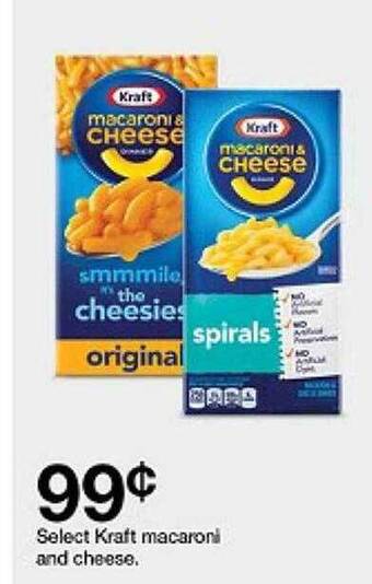 Target Select kraft macaroni and cheese offer