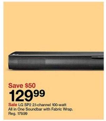 Target Lg sp2 2.1-channel 100-watt all in one soundbar with fabric wrap offer