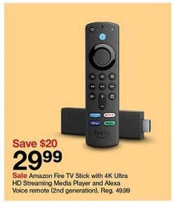 Target Amazon fire tv stick with 4k ultra hd streaming media player and alexa voice remote offer