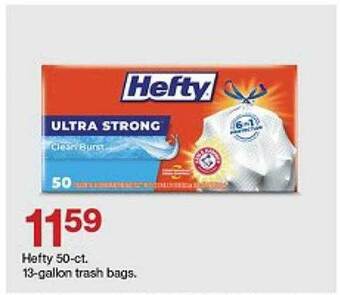 Target Hefty 50-ct 13-gallon trash bags offer