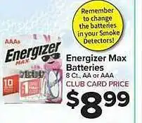 Food Town Store Energizer max batteries offer