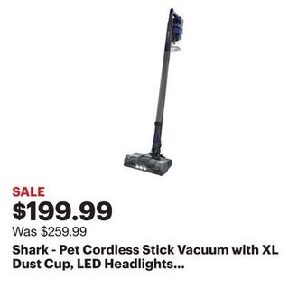 Best Buy Shark - pet cordless stick vacuum with xl dust cup, led headlights - blue iris offer