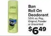 Food Town Store Ban roll on deodorant offer