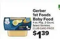 Food Town Store Gerber 1st foods baby food offer