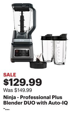 Best Buy Ninja - professional plus blender duo with auto-iq - black/stainless steel offer