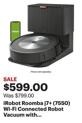 Best Buy Irobot roomba j7+ (7550) wi-fi connected robot vacuum with automatic dirt disposal - graphite offer