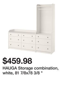 Ikea Hauga storage combination, white, 81 7/8x78 3/8 " offer
