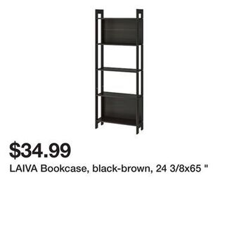 Ikea Laiva bookcase, black-brown, 24 3/8x65 " offer