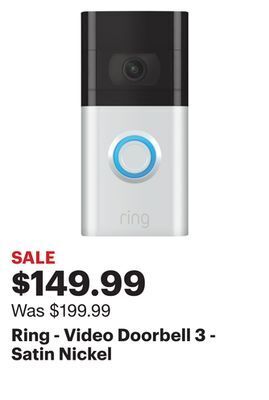 Best Buy Ring - video doorbell 3 - satin nickel offer