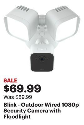 Best Buy Blink - outdoor wired 1080p security camera with floodlight offer