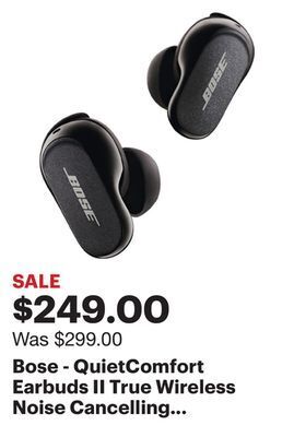 Best Buy Bose - quietcomfort earbuds ii true wireless noise cancelling in-ear headphones - triple black offer