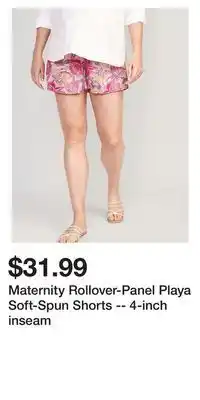 Old Navy Maternity rollover-panel playa soft-spun shorts -- 4-inch inseam offer