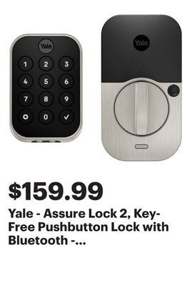 Best Buy Yale - assure lock 2, key-free pushbutton lock with bluetooth - satin nickel offer