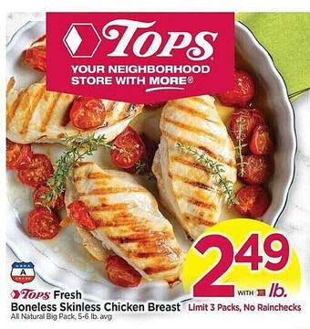 Tops Fresh boneless skinless chicken breast offer