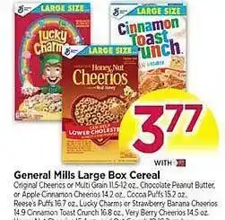 Tops General mills large box cereal offer