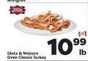 Weis Markets Dietz & watson oven classic turkey offer