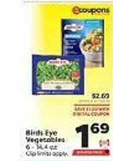 Weis Markets Birds eye vegetables offer