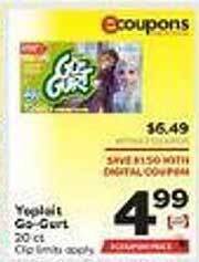 Weis Markets Yoplait go-gurt offer