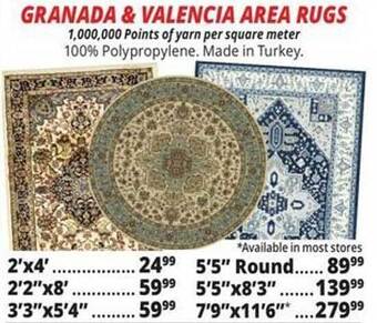 Ocean State Job Lot Granada & valencia area rugs offer