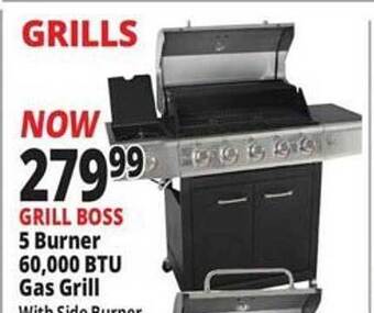 Ocean State Job Lot Grill boss 5 burner 60.000 btu gas grill offer